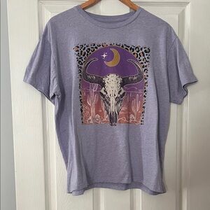Purple Graphic Short Sleeve Tee oversized style
